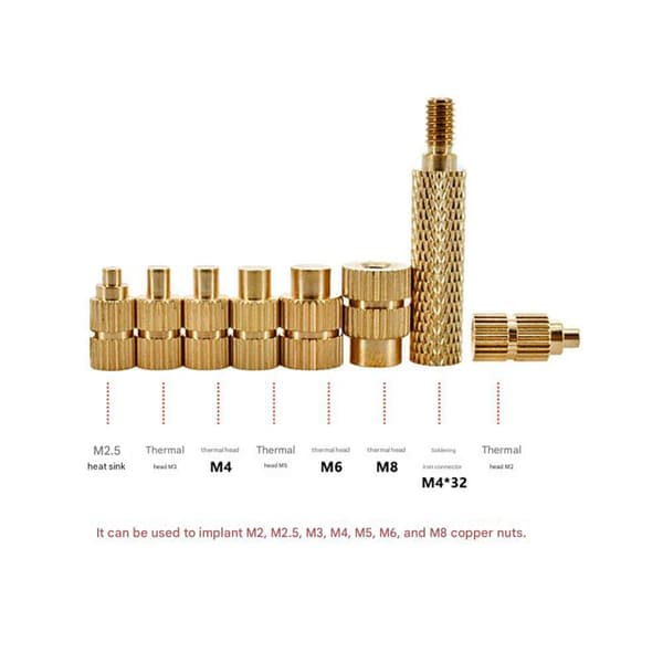 Profesjonelle metallinnsatssett med gjenger, smeltemutter 2mm-8mm