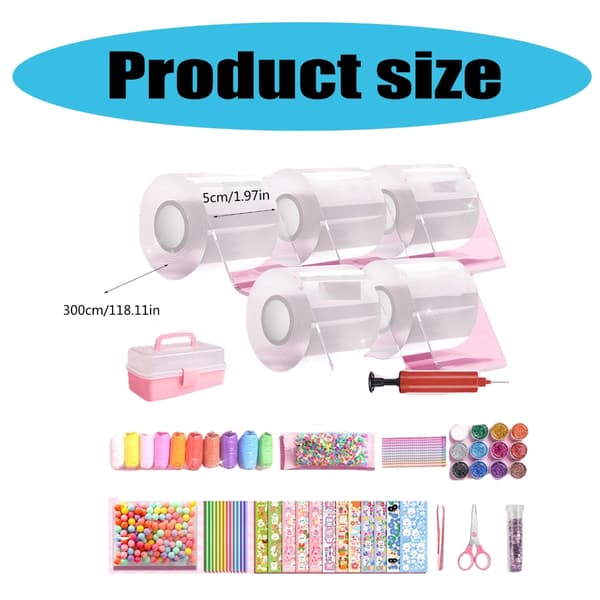 Nanos Tape Bubble Kits, Farve Dobbeltsidet Tape Elastisk Bubble DIY Håndværkssæt 5 colors
