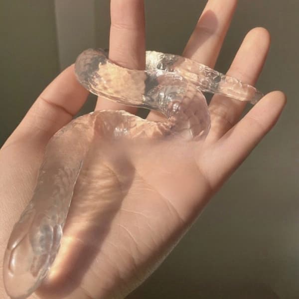 Klar Orm Silikon Klämleksak Handterapi Träningsredskap Stresslindring