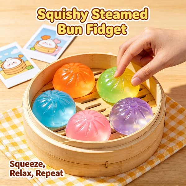 Simulering Dumpling Sensorisk Klämleksak med Ångkokare Stressavlastande Baozi Leksak