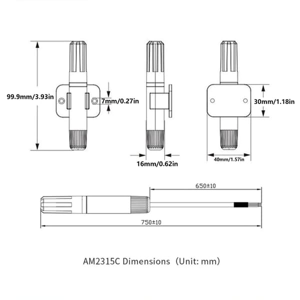 AM2315C Temperatur- og fugtighedssensor-sendermodul til hjemme-HVAC