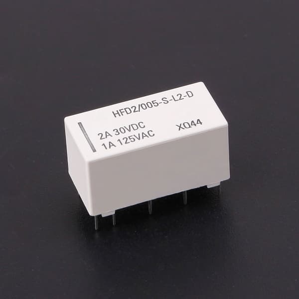 5V Spole Bistabil Låsrelä DPDT 2A 30VDC 1A 125VAC HFD2/005-S-L2-D Relä