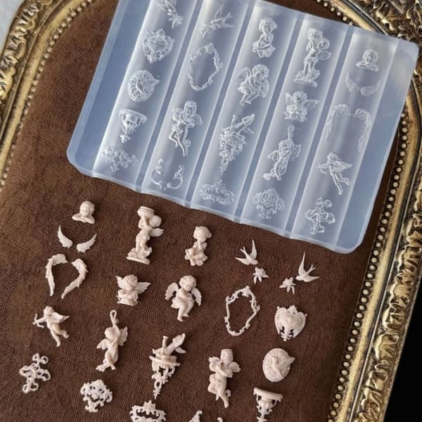 Silikone Håndværksform med Barokdesign til Håndlavede Harpiksaccessories