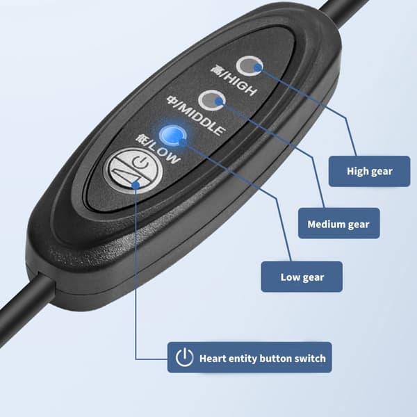 Viftehastighetskontroller Kabel Strømadapter USB 5V 3 Hastighetsjusterbar USB-vifte