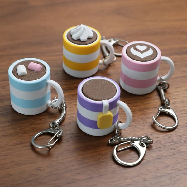Kaffekopp Nyckelringar Fidgets Sensorisk Leksak Perfekt För Ryggsäckar A