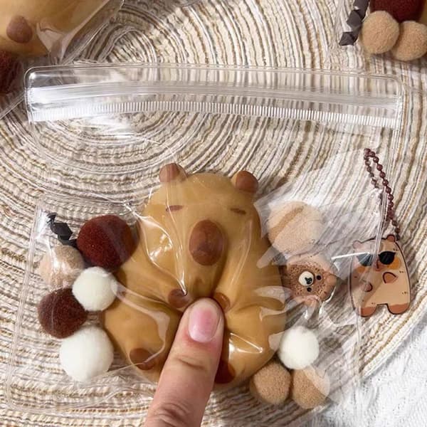 Blød Capybara Klemme Ornament Nøglering Perfekt Til Angstlindring Style 2