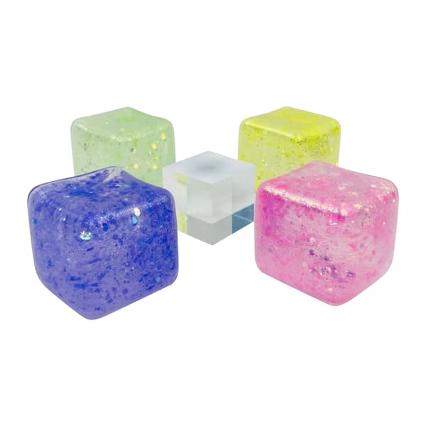 4-pack klämleksak isbit Mochi klar Tofu-form för barn ångestlindring