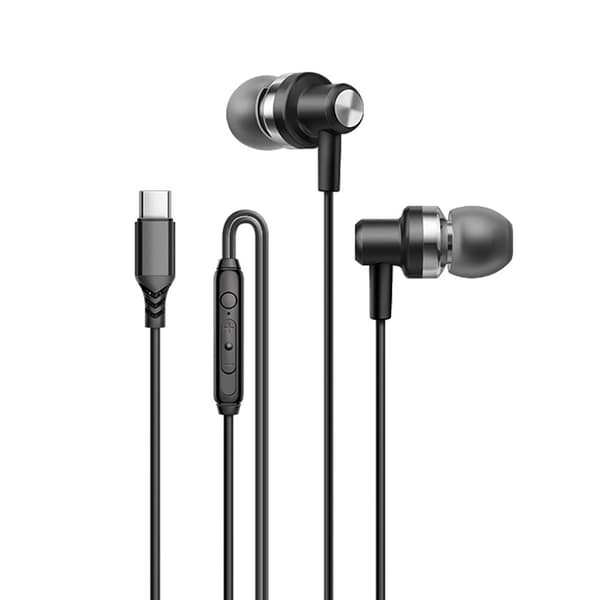 Metall Type C Øretelefoner Digital Dekoding Ørepropper med Dyp Bassforsterkning