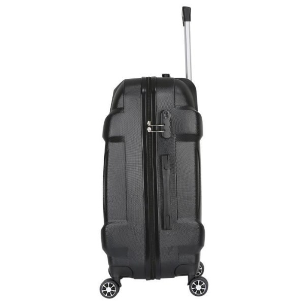 Set med medium resväska 65cm 4 hjul + Vanity necessär med stödfot i Rigid ABS - Robot - Trolley ADC (svart)
