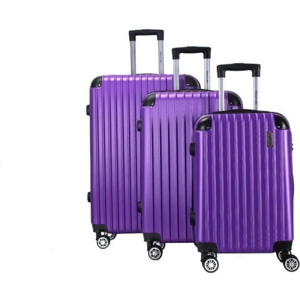 Set med 3 resväskor 4 hjul stel Violet - Hörn - Trolley ADC