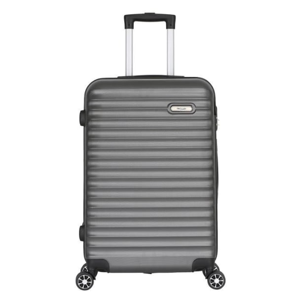 Set med medium resväska 65cm 4 hjul + Vanity necessär med stödfot i Rigid ABS -Classiq - Trolley ADC (Antracit)