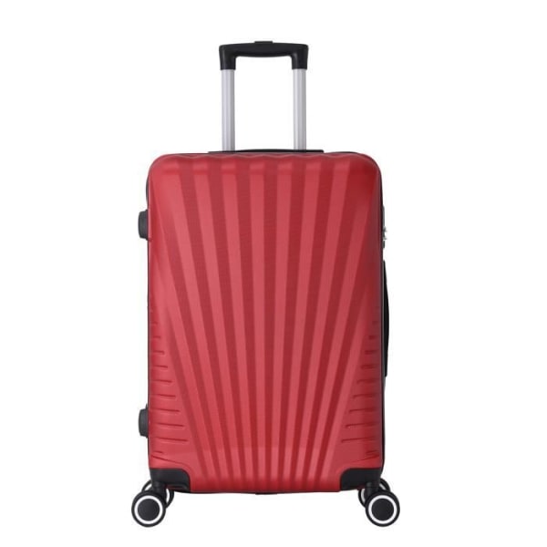 Set med medium resväska 65cm 4 hjul + Vanity necessär med stödfot i Rigid ABS - Elegance - Trolley ADC (Bordeaux)