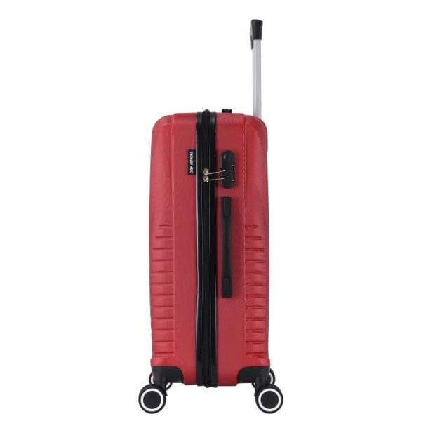 Set med medium resväska 65cm 4 hjul + Vanity necessär med stödfot i Rigid ABS - Elegance - Trolley ADC (Bordeaux)
