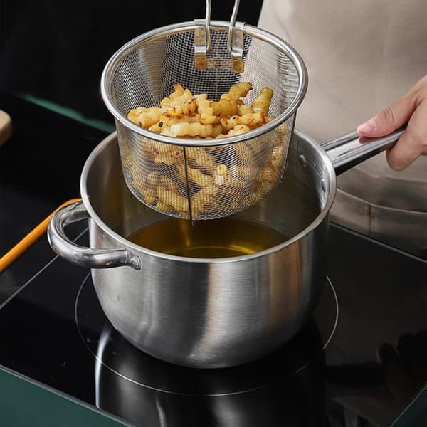 Fritös - HOLVANE - Standardmodell - Stort kapacitet - Rostfritt stål - Med korg Unikt attribut