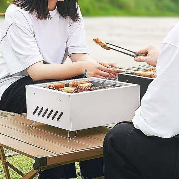 Bordsgrill - GRANDSALEY - japansk stil - bärbar kompakt - hållbart järn - vit Vit
