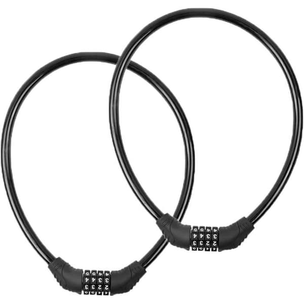 Cykellås kabel (2-pack), cykellås kedja, fäste ingår ej (svart)