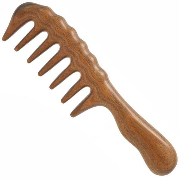 Massagekam — Träkam för massage av hårbotten och Gua Sha, som främjar hårväxt.