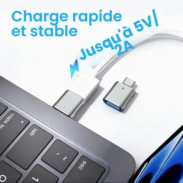 Sæt med 4 USB-C til USB-adaptere, USB-C han til USB-A 3.0 hun OTG-adapter
