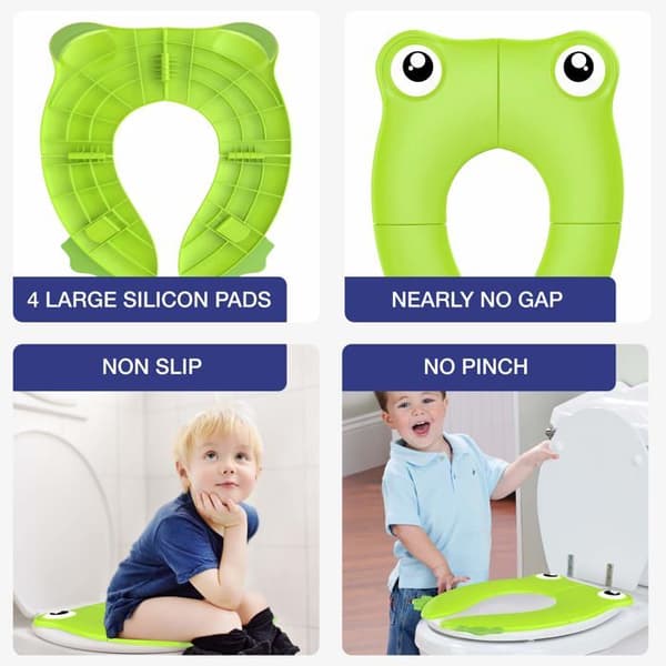 Børnesæde i silikone - Bærbart, foldbart, stort og skridsikkert (Unisex) - Grøn