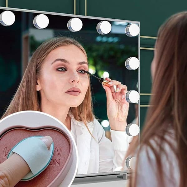 16 mini finger svampar för att fixera cushion foundation och concealer