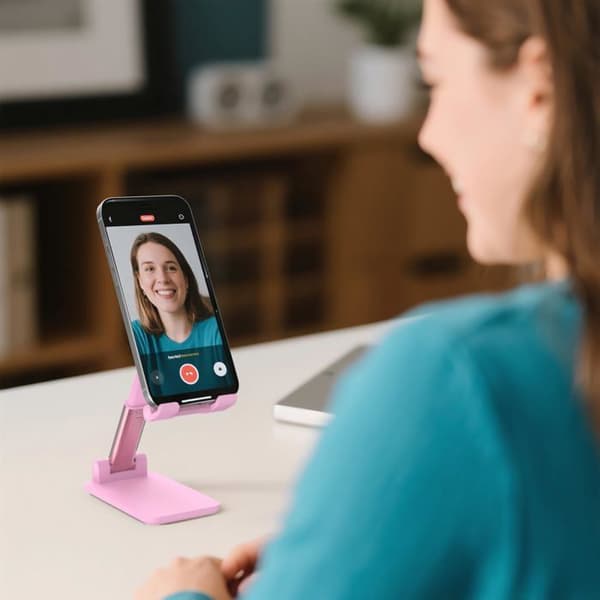 Telefonstøtte - GRANDSALEY - Universel - Højde 4,9–6,5 tommer - Vinkel 0°–120° - Sammenklappelig