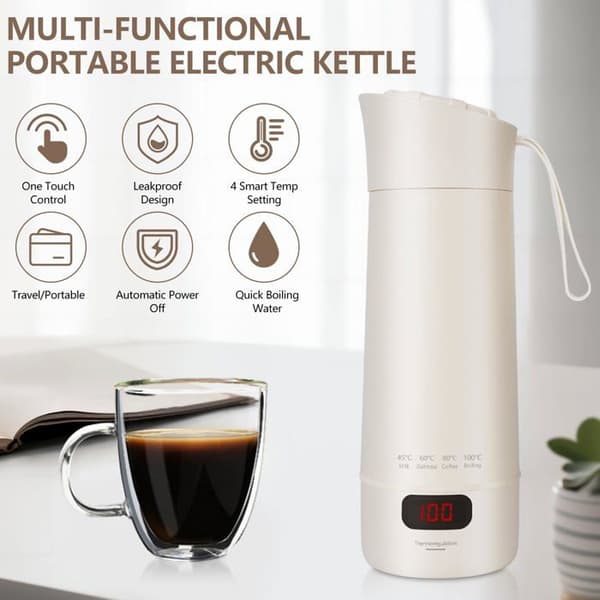 Resekokare - GRANDSALEY - 400 ml - Smart Temp Control 3.0 - LCD-skärm - 4 temperaturinställningar