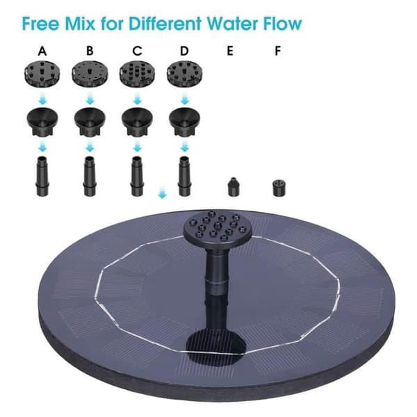 Utomhus solfontän - GRANDSALEY - 2,5 W - 6 munstycken - Flytande pump - Utan batteri