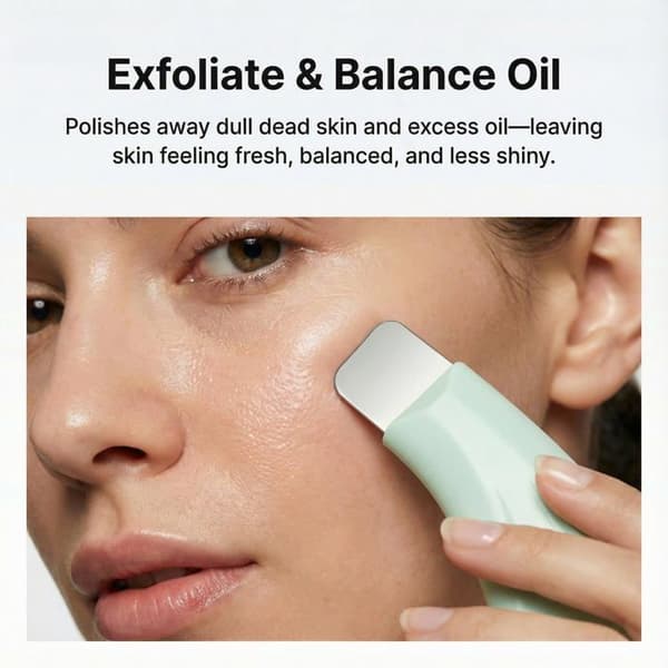Blackhead extractor, ansigtsskraber i rustfrit stål, dybderensning, med silikonehylster