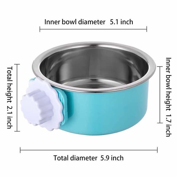 Irrotettava kulho - GRANDSALEY - Häkkikiinnitys - Ruostumaton teräs - Kaatumaton - Ø15 cm