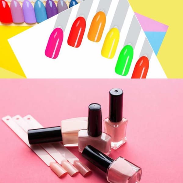 150 stycken transparenta nagelstickor med ring – Fläktställ för nagellack