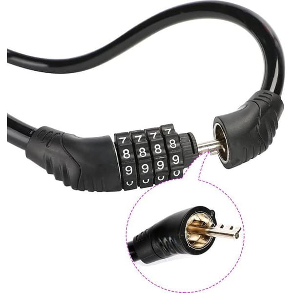 Cykellås kabel (2-pack), cykellås kedja, fäste ingår ej (svart)