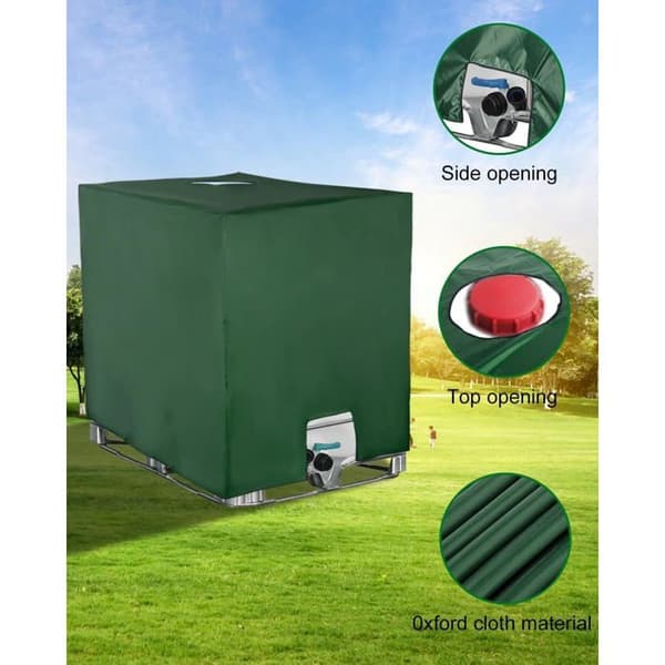 Låg til IBC-container - GRANDSALEY - 1000 L - UV-beskyttelse - Støvafvisende - Regnvandsopsamling