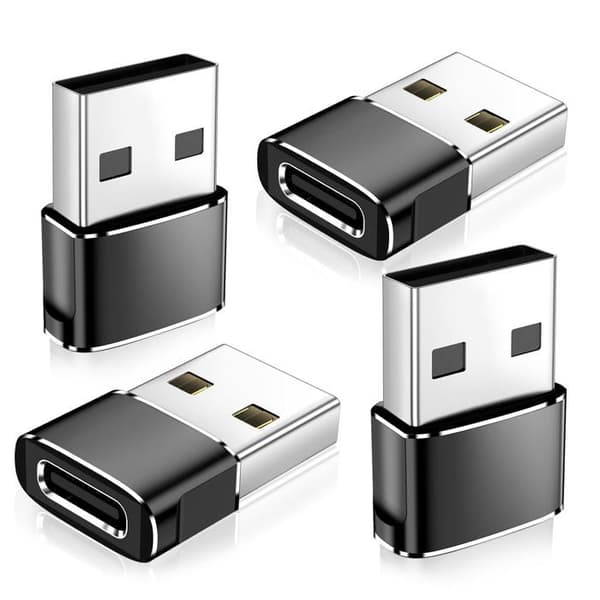 USB-adapter med 4 ben til USB-C (USB-C hun til USB-A han opladerkonverter)