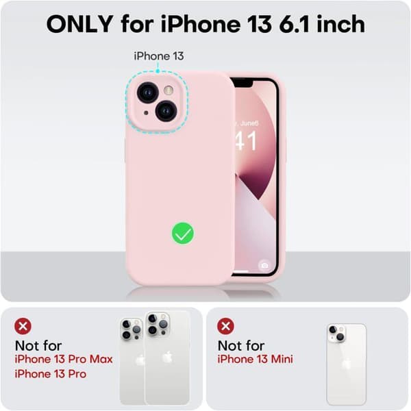 Kompatibel med iPhone 13, forbedret version i flydende silikone [Blød mikrofiberforing, ridsefast]
