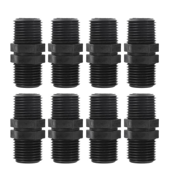 Rehausse vanding - GRANDSALEY - 10x han-han forlængere 1/2" MPT - holdbart plastik - længde 4,7 cm