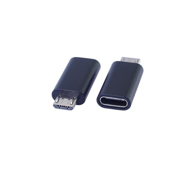 USB-C til Micro-USB adapter, Micro-B stik, sort