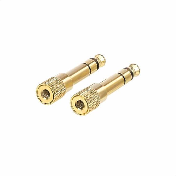 Guldplateret stereoadapter 6,35 mm (1/4 tomme) han til 3,5 mm (1/8 tomme) hun, sæt af 2