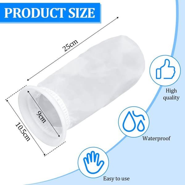 Nylon IBC-filter - GRANDSALEY - Sæt med 3 - 200 mesh - Vaskbar - Kompatibel med IBC-tank Vit