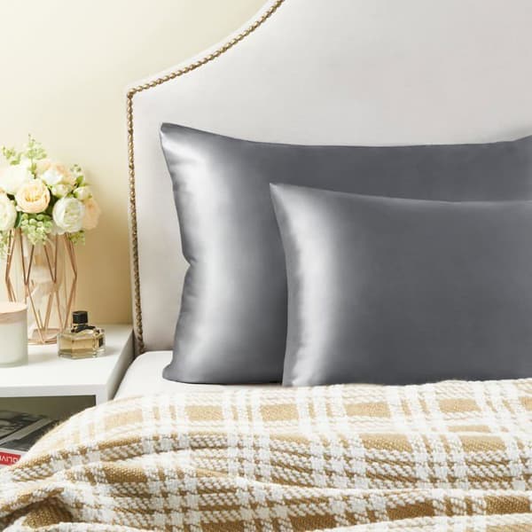 Satinörngott - GRANDSALEY - 20 x 30 tum - 2-pack - Mörkgrå - 100% polyester satin Mörkgrå