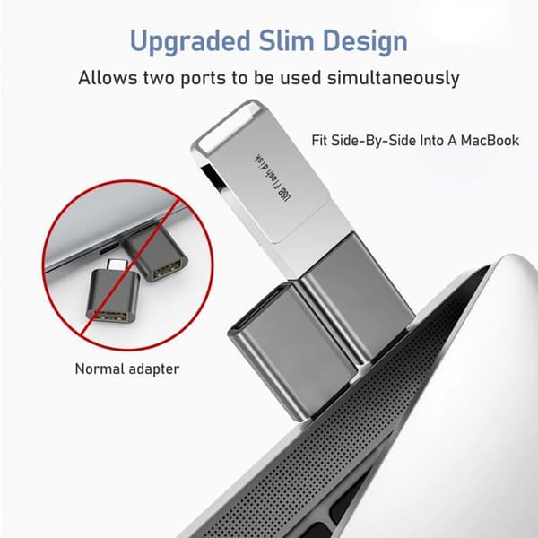 USB-C til USB-adapter (sæt af 3), USB-C han til USB-A hun 3.0 OTG-adapter til MacBook Pro/Air