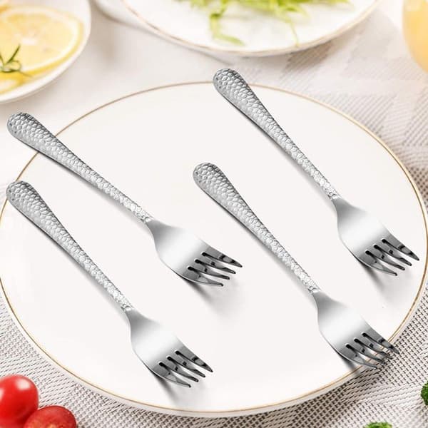Salaattihaarukat - GRANDSALEY - 6 kappaletta - Vasaroitu - Ruostumaton teräs - 17 cm