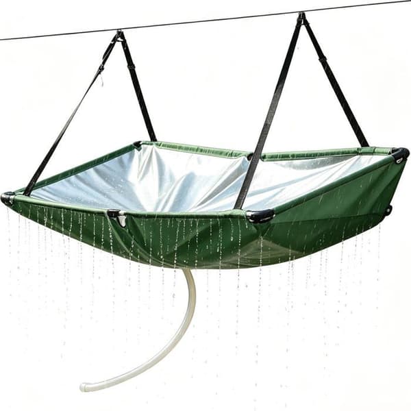Udvendig regnvandsopsamling - GRANDSALEY - Bærbar - PVC slange 1 m - Hurtig montering - Til balkon & have