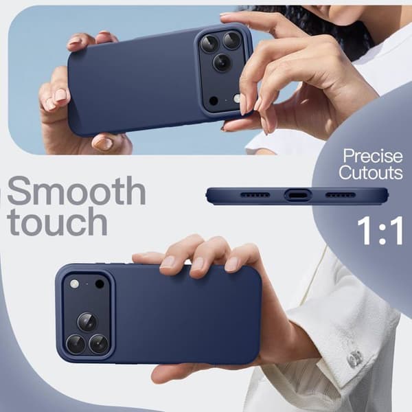 Silicone cover til iPhone 17 Pro Max 6,9 tommer, der tilbyder fuld beskyttelse og ridsemodstand.