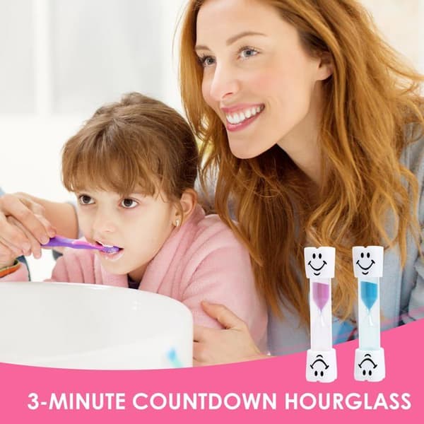 Timeglas (sæt af 2) - GRANDSALEY - 3 minutter - Smilende ansigt - Multifarvet - PVC & borosilikatglas