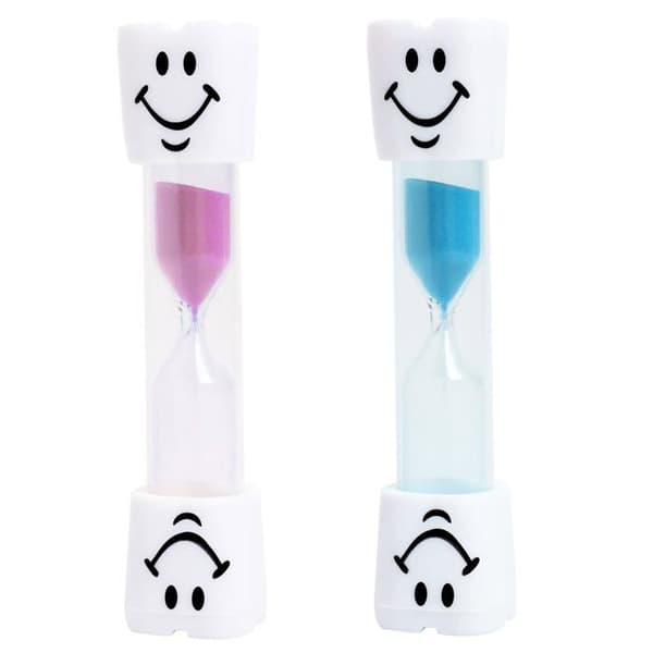 Timeglas (sæt af 2) - GRANDSALEY - 3 minutter - Smilende ansigt - Multifarvet - PVC & borosilikatglas