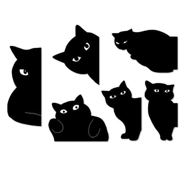Magnetiska bokmärken - GRANDSALEY - Set om 6 - Kattmotiv - Starka magneter - Hållbart papper