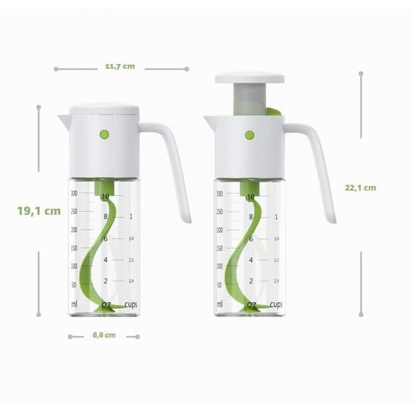 Vinägrettskakare - GRANDSALEY - 300 ml - Vattentät - Glas & ABS - Diskmaskinssäker
