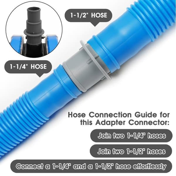 Adapter - GRANDSALEY - 1-1/4" til 1-1/2" - Længde 4,72" - Inkluderer rustfrie klemmer - Sæt af 2