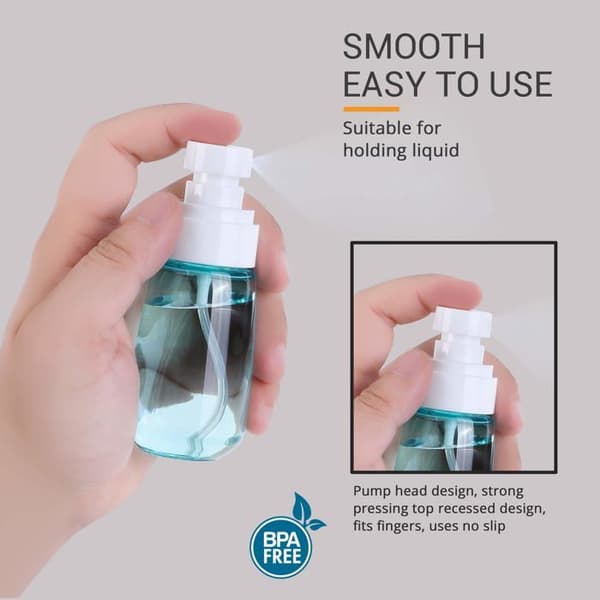 Mini forstøvere - GRANDSALEY - Sæt af 2 (60 ml) - Ultra-fint spray - Lækagesikker - Gennemsigtig hætte