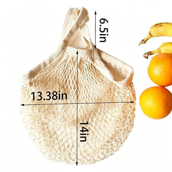 Återanvändbara nätkassar i bomull – 3-pack (Beige)
